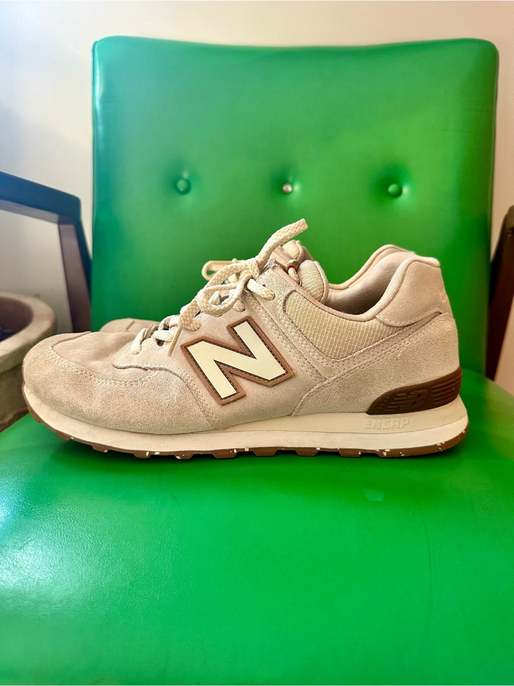 New Balance Men's Beige Suede Athletic Sneaker - Classic Comfort